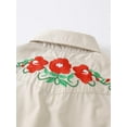 thumbnail image 6 of Fdqin Girls Western Shirt Floral Embroidered Cowgirl Shirts for Girls Long Sleeve Collared Retro Cowgirl Costume Cute Casual Blouses Apricot 5-6 Years, 6 of 7