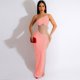 thumbnail image 3 of Vestido largo sexy con cristales y diamantes de imitación para mujer, elegante, de un solo hombro, de malla transparente, con retazos, para fiesta de noche y cumpleaños, 3 of 5