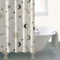 thumbnail image 4 of Beige Sun Moon Star Comet Pattern Shower Curtain 36"x72" ,Bathroom Decorative Shower Curtains Set with 12 Hooks,Modern Waterproof Washable Shower Curtain, 4 of 6