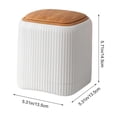 thumbnail image 3 of Small Push Button Trash Can for Countertop, Desktop Wastebasket with Lid, Compact 5.7 Inch Recycle Bin for Bedside Table, Office Desk, Bathroom, 3 of 7