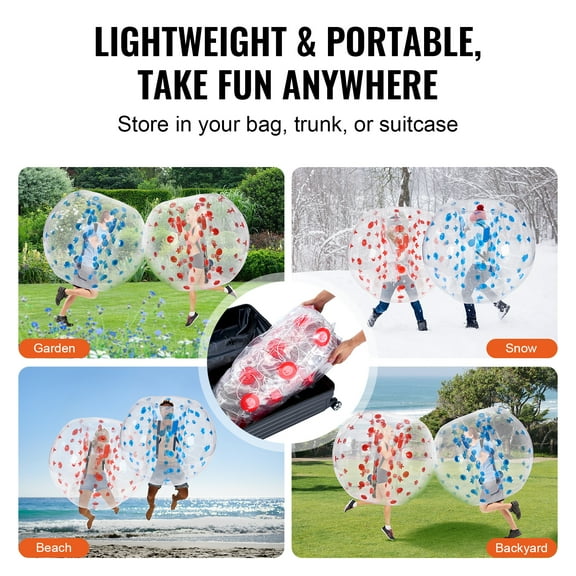 KFFKFF 2-Pack 5FT/1.5M Inflatable Bumper Balls Sumo Zorb Balls for Teens & Adults