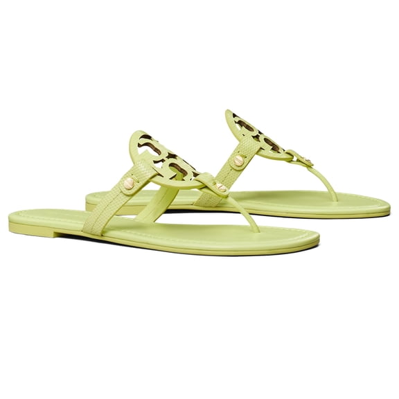 Tory Burch Women's Miller Flat Sandal, Lime Leaf, 7.5