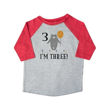 

Inktastic 3rd Birthday Outfit Woodland Bear Gift Toddler Boy or Toddler Girl T-Shirt