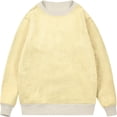 thumbnail image 4 of Men Sherpa Lined Crewneck Sweatshirt Heavyweight Warm Fleece Pullover Winter Thermal Long Sleeve Basic Top, 4 of 5
