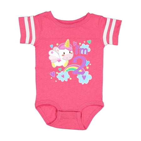

Inktastic I m Two- cute unicorn birthday Gift Baby Boy or Baby Girl Bodysuit