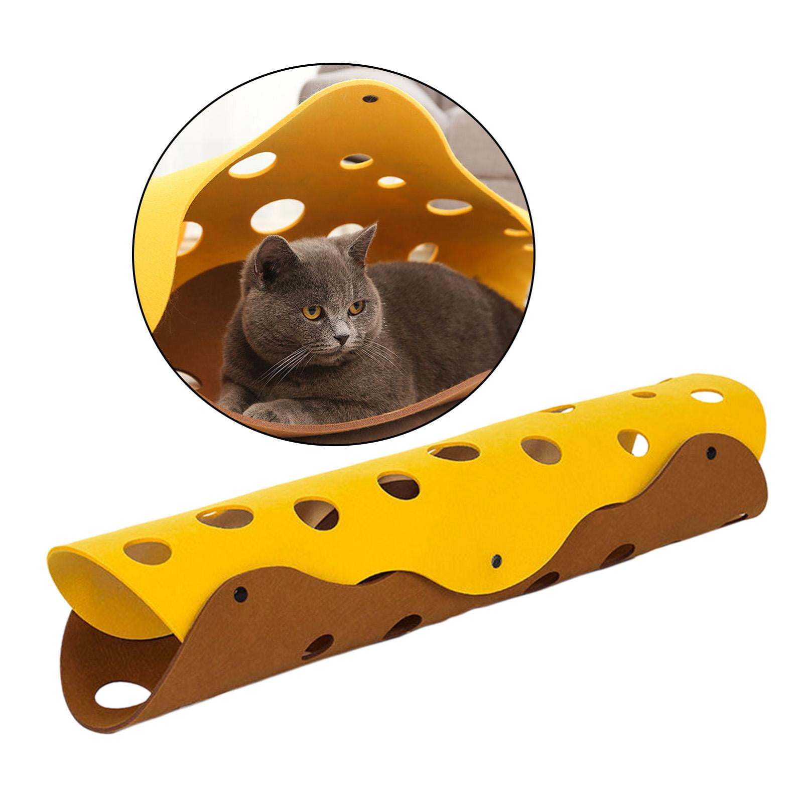 Kitty City Large Cat Tunnel Bed – Pop-Up Cat Bed With Hanging Toys, White, 39” X 39” X 12.5”