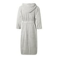 thumbnail image 3 of Bcfgryg Men's Striped Bathrobe Coral Velvet With Cap Absorbent Quick Drying Fashion Simple Mens Nightwear, 3 of 5