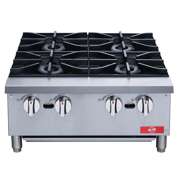 24 in. Four Natural Gas/Propane Burner Commercial Hot Plate/Countertop Range