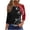 Black, variant on cocolona Womens Plus Size Tops Crew Neck 3/4 Sleeve T-shirts Fashion Casual Loose Floral Print Blouses Pullover Tops