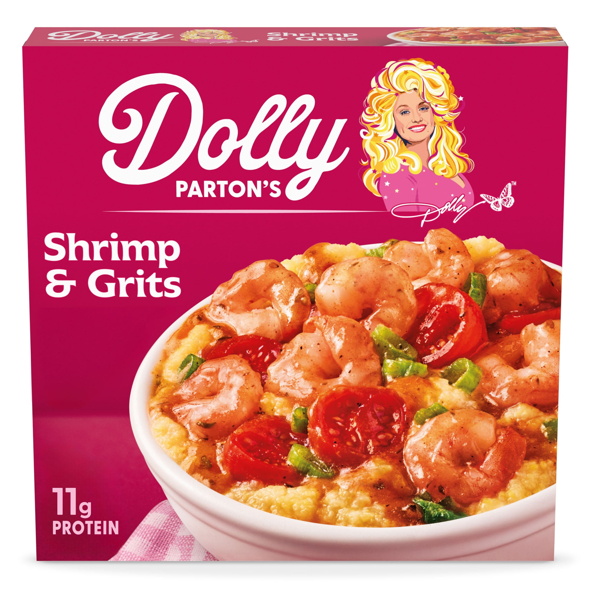 Dolly Parton's Shrimp & Grits With Cheese, Tomatoes, Scallions, Spicy Sauce 11 oz (frozen)