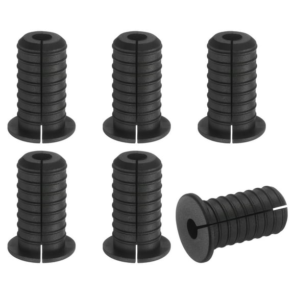 6Pack Wall Grommets, 19mm Silicone Cable Pass Through Bushing Grommets, Black