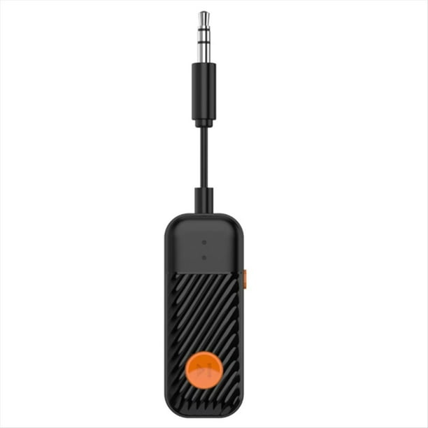 Adaptador Auxiliar Bluetooth 5.4 para Coche, Receptor Bluetooth Inalámbrico con Conector de 3,5 mm, Micrófono y Manos para TV y Altavoz de Coche.