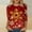 Red, variant on AOOCHASLIY Women Merry Christmas Tops Women's Fashion Printed T-shirt 3/4 Sleeves Blouse Round Neck Casual Tops