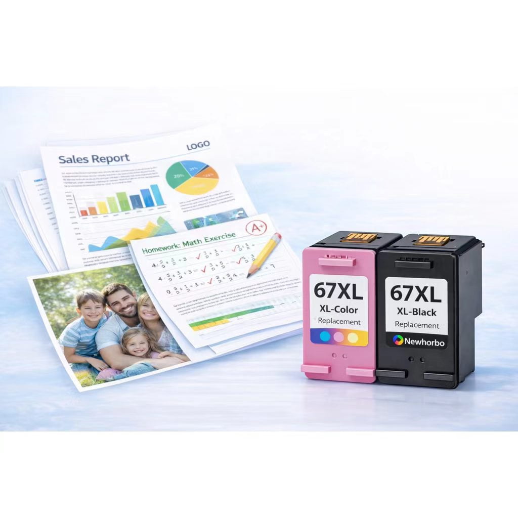67XL Ink Cartridges Bundle Replacement Compatible for  DeskJet 2742e 2752e 2755e 2855e 4155e 4255e Printer(Black & Tri-color)