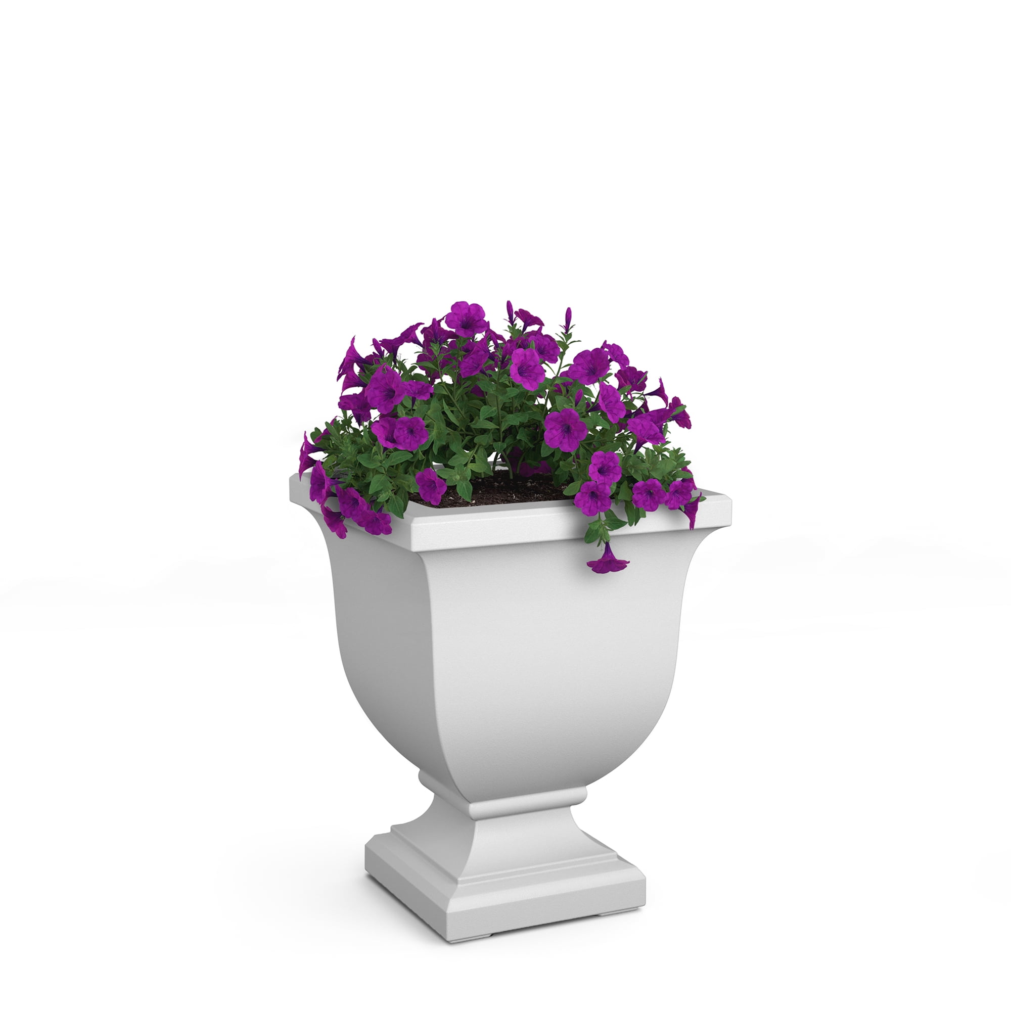 Augusta 16" x 16" x 20" Square White Tall Polyethylene Self-Watering Planter