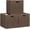 Brown 11 inch, variant on XIMEI Wicker Storage Baskets for Organizing, 3-Pack Rustic Foldable Square Basket for Shelves, Handwoven Cubby Organizer Bins for Home Decor, Small Cube for Closet Organization, Natural, 11"