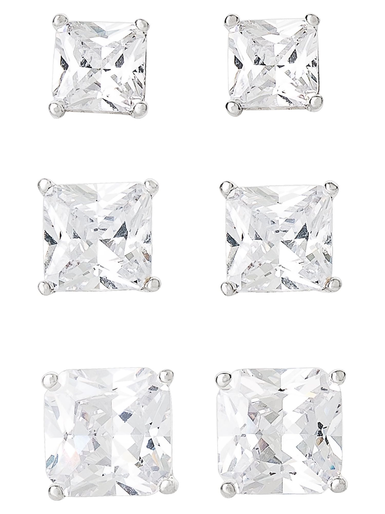 Believe by Brilliance Women's Silver Plated Cubic Zirconia Earrings photo 1