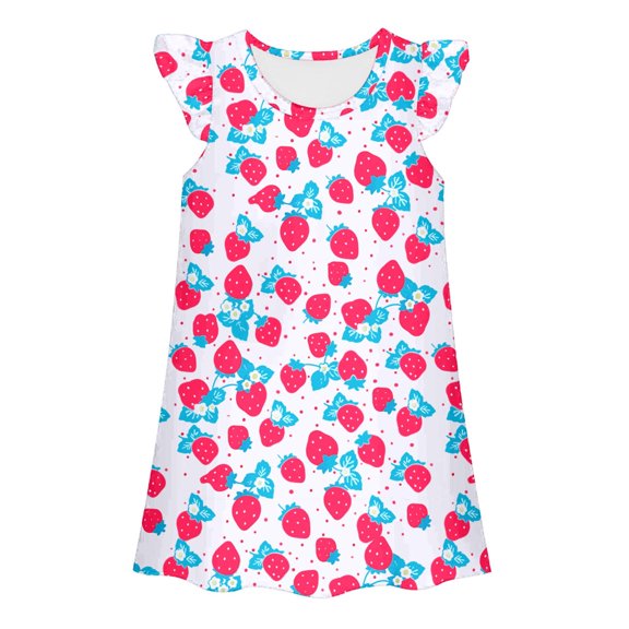 Shadoumai Girls Summer Dresses Size 5 Summer Sleeveless Easter Day Cute Print Casual Dance Party Dresses Baby Girl Clothes