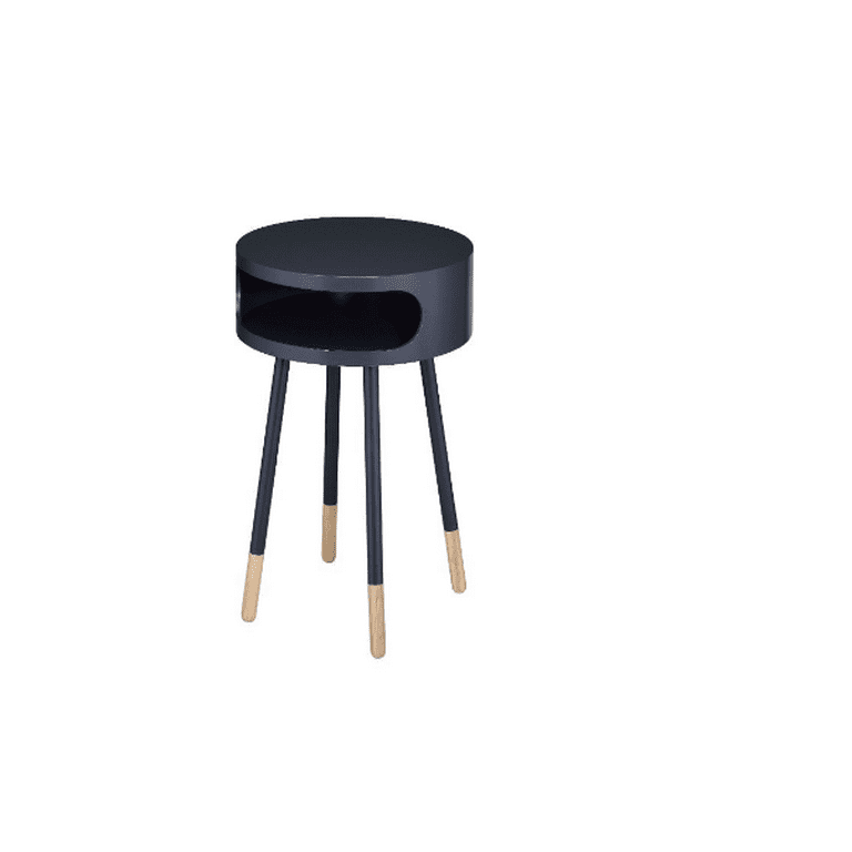 Bentwood White Retro Round Wooden End Table Bentwood White Retro Round Wooden End Table