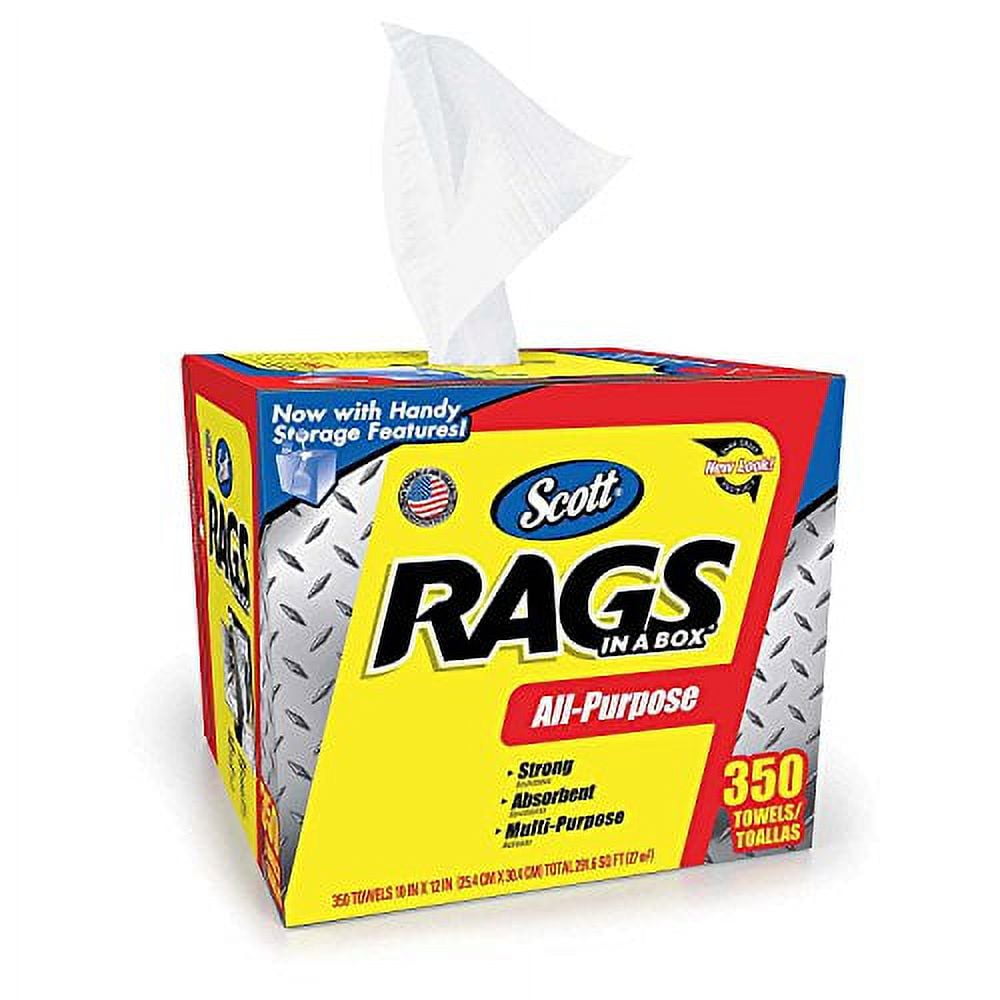 Scott Rags In a Box, White, All Purpose 350 Sheets/Box