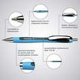 thumbnail image 4 of Schneider Slider Rave XB (Extra Broad) Ballpoint Pen, Refillable + Retractable, 1.4 mm, Light Blue Barrel, Black Ink, Blister Pack of 1 Pen (73251), 4 of 10