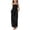 Black, variant on Girls Linen Blend 2 Piece Outfit Peplum Cami Top Wide Leg Pants Set,7-8 Years