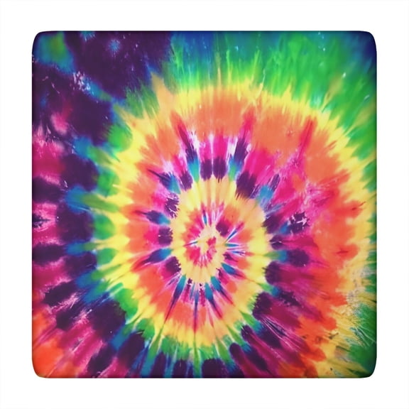 Colorful Tie Dye Pattern Square Fitted Tablecloth with Elastic Edge,Square Table Cover,Washable Elastic Table Cover for Home Kitchen Party Decor 34"x34"