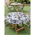 thumbnail image 4 of Outdoor Tablecloth with Umbrella Hole for Patio/Picnic/Party/Camping, Blue Tropical Plant Waterproof Table Cloth Round Cover Washable, Summer Coconut Trees Coastal Nautical (Dia 54"), 4 of 8