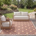 thumbnail image 2 of SAFAVIEH Veranda Jantar Geometric Indoor/Outdoor Area Rug, 8' x 11'2", Cream/Red, 2 of 11