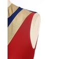 thumbnail image 5 of Lejafay Color Block Praise Dance Dress Sleeveless Asymmetrical Hem Liturgical Dancewear for Women Navy Blue&Red L, 5 of 7