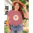 thumbnail image 7 of XCHQRTI Daisy T Shirts Women Plus Size Graphic Tshirts Casual Short Sleeve Oversized Tee, 7 of 7