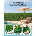 thumbnail image 4 of VEVOR Artificial Plant Wall, 12PCS 20 x 20 in Artificial Boxwood Panels, Sun Protection Greenery Backdrop Privacy Hedge Fence, Fake Grass Screen for Wedding, Indoor, Outdoor Garden, Backyard, 4 of 9
