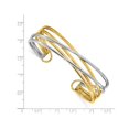 thumbnail image 3 of 14K Yellow and White Gold Polished Slip-on Cuff Bangle Bracelet, 3 of 4
