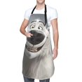 thumbnail image 2 of Zufioo Smiling Polar Bear Print Adult Waterproof Apron, Cooking Apron, Flower Arranging and Painting Apron-Adjustable Straps, with Pockets, Kitchen Supplies-One Size, 2 of 8