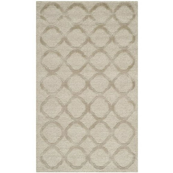 Martha Stewart Quatrefoil Mist Silk/ Wool Rug (5'6 x 8'6)