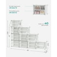 thumbnail image 4 of SONGMICS 10-Cube Shoe Rack with Doors, White Plastic Storage Cabinet for 40 Pairs of Shoes, Steel Frame, Entryway & Bedroom Organizer, 4 of 6