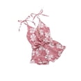 thumbnail image 3 of ITFABS Kid Girls Summer Sleeveless Romper V Neck Button Lace-up Print Jumpsuit, 3 of 8