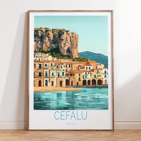 Cefalu Sicily Italy Historic Architecture Wall Art, Unframed Paper Print Size 8x12