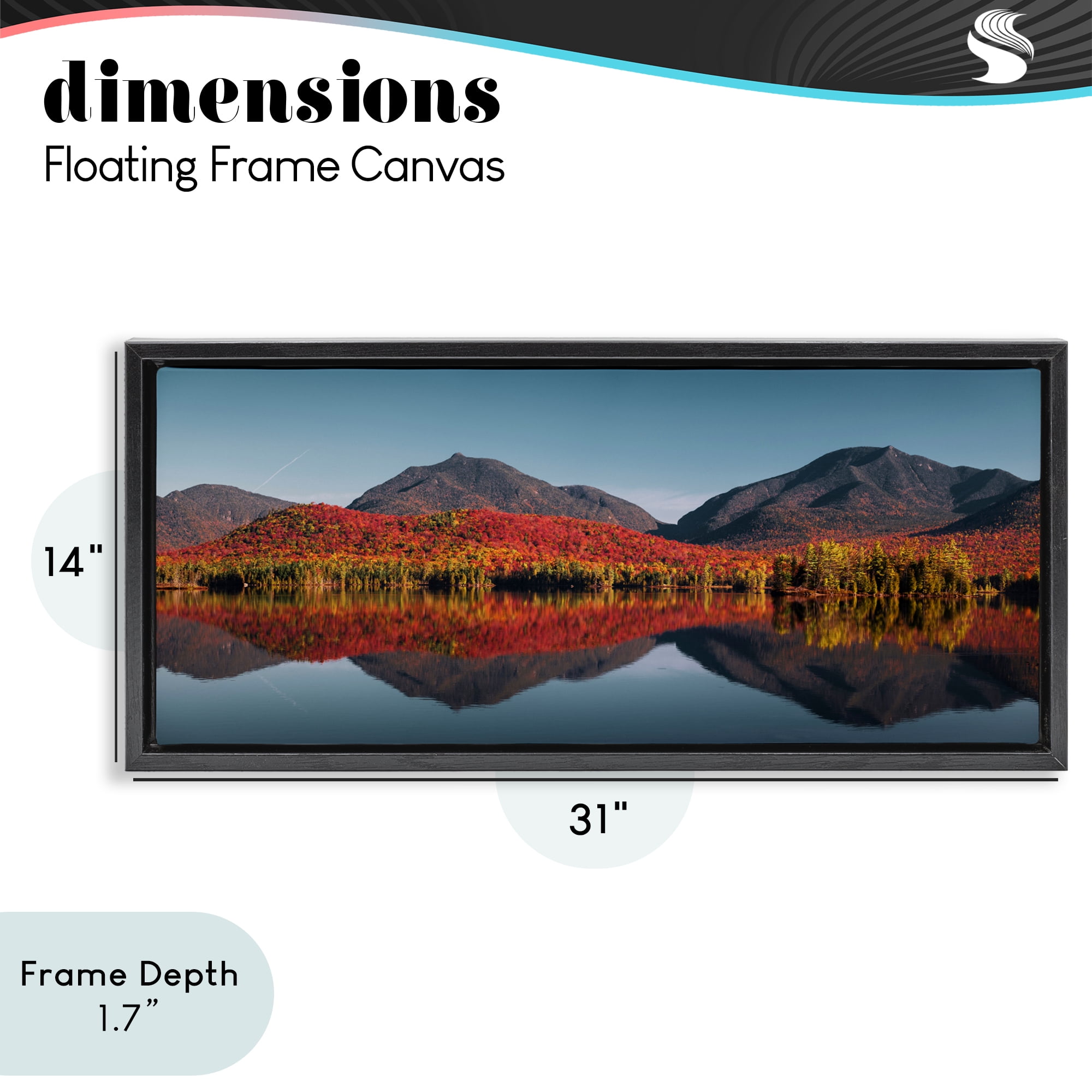 Stupell Industries Autumn Panorama Reflections Black Framed Floater Canvas Wall Art, design by Jonathan Zaharek