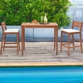 thumbnail image 3 of Costway Outdoor Bar Table 48" Eucalyptus Wood Bar Height Slatted Tabletop Patio Dining, 3 of 9