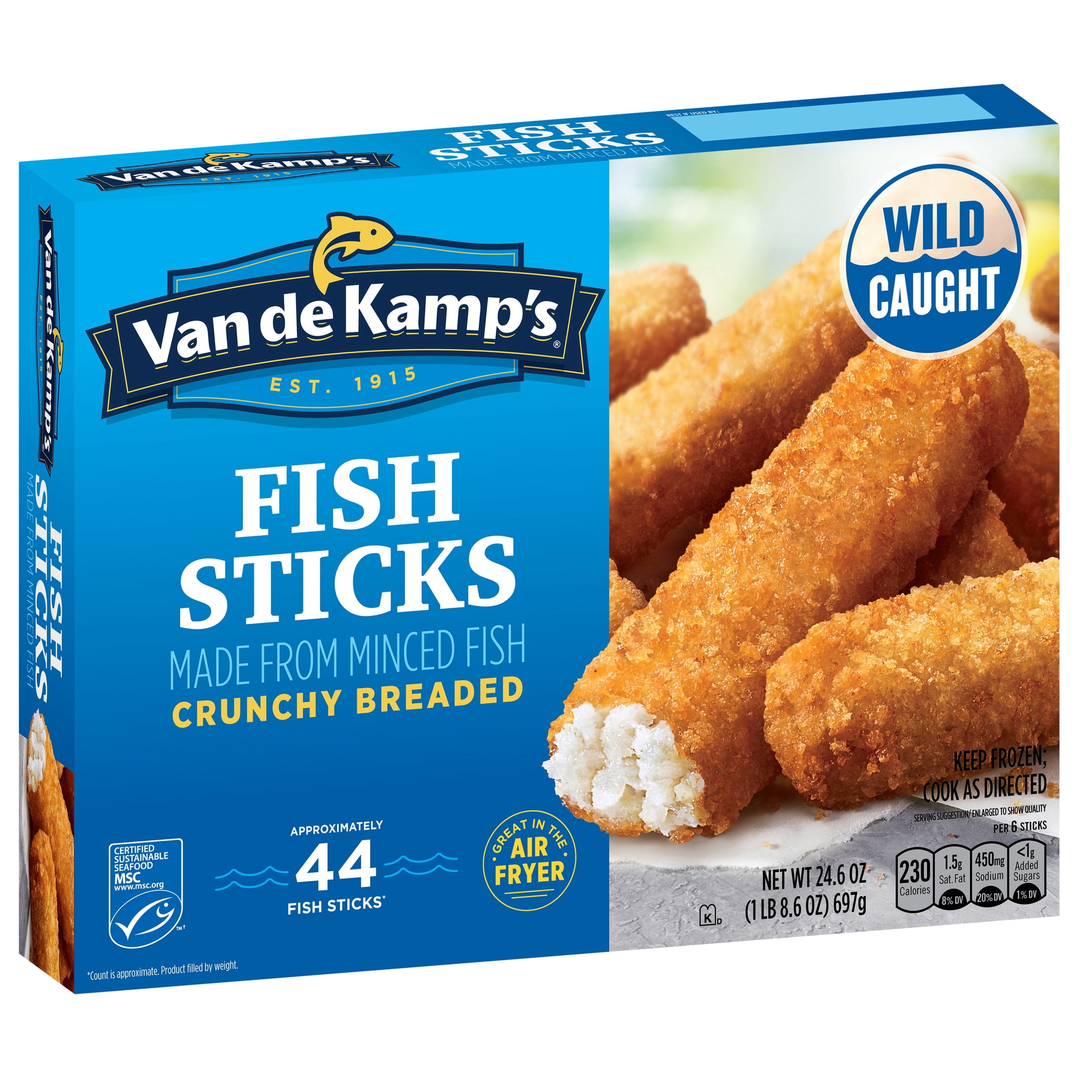 Van De Kamp's Fish Sticks, Breaded Wild-Caught Pollock, 24.6 oz 44