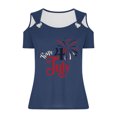 thumbnail image 2 of Tops de Hombro Frío para las Mujeres Día de la Independencia Impreso Fuera Del Hombro Blusa con Cuello en V, Fuera Del Hombro de las Mujeres, 2 of 4