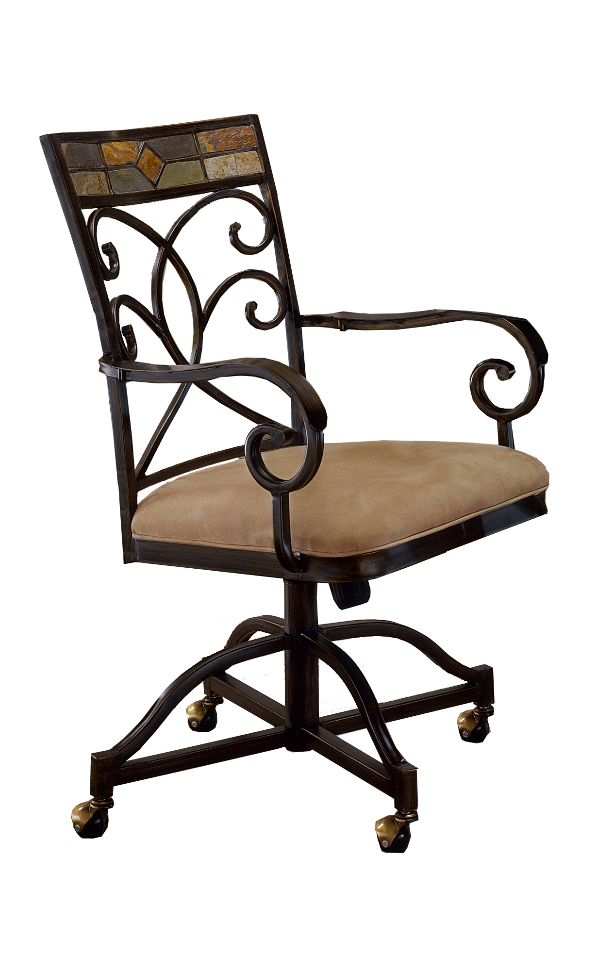 Hillsdale Furniture Pompei Metal Dining Chair with Casters, Set of 2