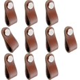 thumbnail image 1 of Manija para muebles Manija de cuero para muebles Perilla marrón Manija para gabinete Manija de lazo de cuero Perillas para gabinetes Perillas para muebles, juego de 10,11 kaili Sencillez, 1 of 4