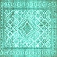 thumbnail image 1 of Ahgly Company Machine Washable Indoor Square Persian Turquoise Blue Traditional Area Rugs, 7' Square, 1 of 4