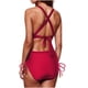 thumbnail image 3 of Conjunto de Bikini de Cintura Alta para las Mujeres Control Del Estómago Crisscross Corbata de Cuerda de Dos Piezas Traje de Baño con Almohadillas de Sujetador Extraíbles, Traje de Baño Sexy para la P, 3 of 5