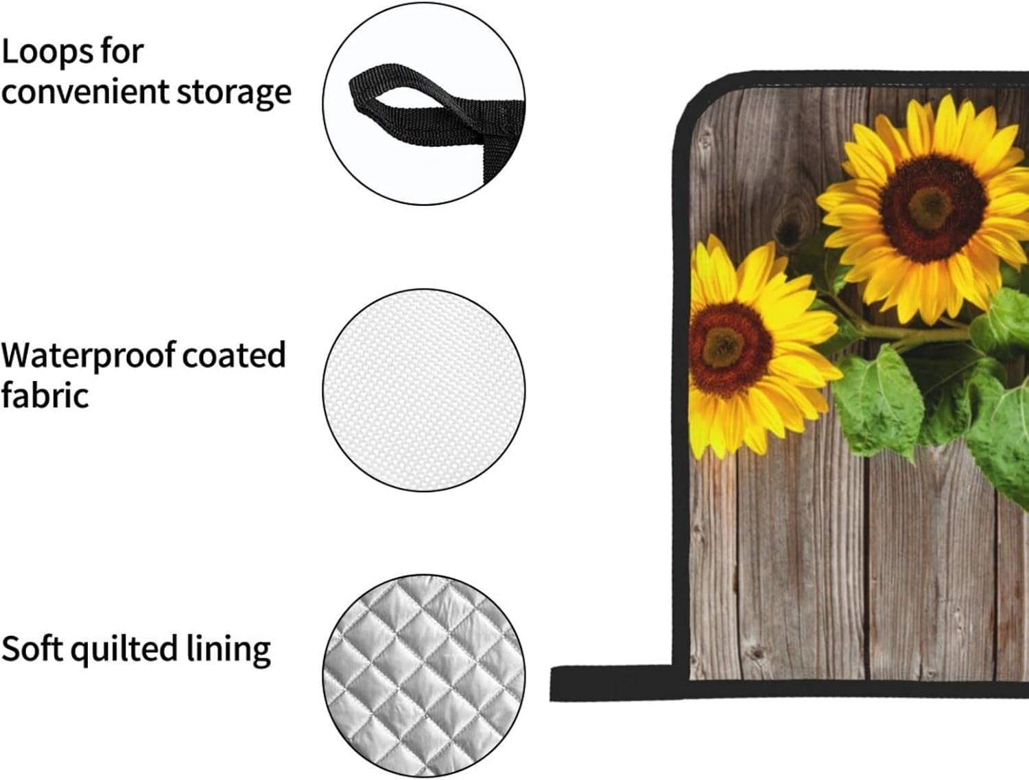 Spring Sunflowers On Board Oven Mitts and Pot Holders Sets of 4 High Heat Resistant Summer Flowers Vintage Oven Mitts with Oven Gloves and Hot Pads Potholders for Kitchen BBQ Non-Slip Cooking Mitts