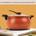 thumbnail image 4 of Multifunctional Large Capacity Non-stick Pressure Cooker, 8QT/5L Fast-Heating Micro Pressure Pot with Visual Glass Lid, Safety Valve & Lock Handle for Soups, Stews & All Stovetops (Orange-1PC), 4 of 7