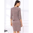 thumbnail image 4 of DARING DIVA 2Pcs Women's Suit Jacket Pencil Tweed Skirt Suit Set M Red, 4 of 7