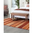 thumbnail image 2 of Unique Loom Tapis d'Automne 8 x 10 Pieds, Rouge Rouille/beige, 2 of 5